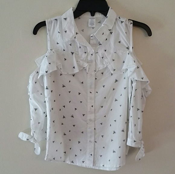 ARIZONA GIRLS COLD SHOULDER RUFFLE TOP - Picture 1 of 5